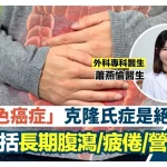 《UrbanLife Health》報導：【克隆氏症】「綠色癌症」克隆氏症是絕症？　症狀包括：長期腹瀉、疲倦、營養不良